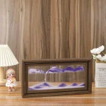 Montagna di cristallo in cornice di legno, decorazione scientifica con paesaggio alpino in miniatura, perfetta come oggetto decorativo e da collezione.