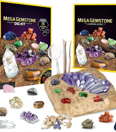 Kit di scavi di pietre preziose e minerali per bambini.