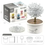 Albero di cristallo decorativo in vetro con base in legno, perfetto come oggetto decorativo o regalo originale.