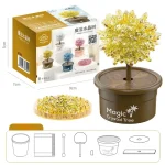Albero di cristallo magico in vaso decorativo, perfetto per decorazioni scientifiche e ambienti educativi.