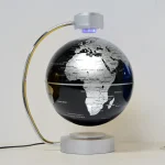 Mappamondo scientifico LED con mappatura del mondo, base e braccio metallico, decorazione educativa e moderna.