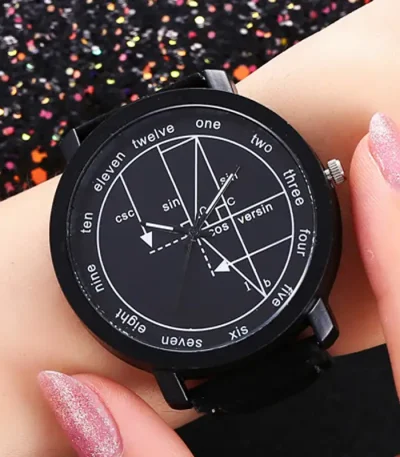 Orologio da polso con design ispirato a funzioni matematiche e grafici trigonometrici, ideale come decorazione scientifica e accessorio per appassionati di matematica e scienza.