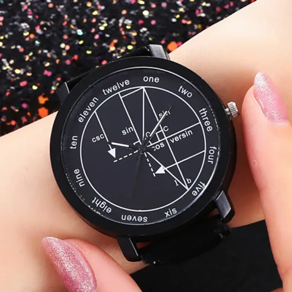 Orologio da polso con design ispirato a funzioni matematiche e grafici trigonometrici, ideale come decorazione scientifica e accessorio per appassionati di matematica e scienza.