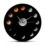 Orologio decorativo con fasi lunari, mostra le diverse fasi della luna in un design elegante e moderno, perfetto come decorazione scientifica per la casa o l'ufficio.