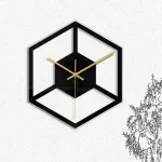 Orologio da parete con design geometrico a cubo, stile moderno e minimalista, perfetto come decorazione scientifica e oggetto di design innovativo.
