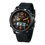Orologio PINDOWS con display digitale e lancette analogiche, resistente all'acqua fino a 50 metri, ideale per attività sportive e uso quotidiano.