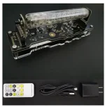 Sensore di luce digitale con circuito elettronico e alimentatore, ideale per progetti scientifici e decorazioni tecnologiche. Include telecomando e cavo di alimentazione per facile utilizzo.