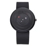 Orologio con design ispirato a strumenti scientifici, con quadrante nero e dettagli colorati, perfetto come decorazione originale per appassionati di scienza e tecnologia.