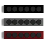 Set di pulsanti scientifici colorati in nero, grigio e rosso, ideali per decorazioni scientifiche o strumenti di laboratorio, con design moderno e funzionale.