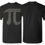 T-shirt nera con grafico di numeri e dati scientifici, ideale per appassionati di scienza e tecnologia, perfetta come decorazione scientifica originale e moderna.