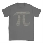 Maglietta grigia con stampa di numeri e formule matematiche e scientifiche, ideale per appassionati di scienza e matematica, perfetta come decorazione o oggetto di collezione.