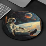 Immagine di un astronauta nello spazio, con pianeti e stelle sullo sfondo, rappresentando l'esplorazione spaziale e la scienza.