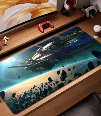 Vassoio da scrivania con design di nave spaziale futuristica, perfetto per appassionati di scienza e tecnologia, ideale come decorazione originale e funzionale.