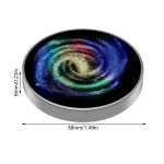 Pannello decorativo in resina con effetto vortice galattico, ideale come oggetto scientifico e decorativo per appassionati di astronomia e scienza.