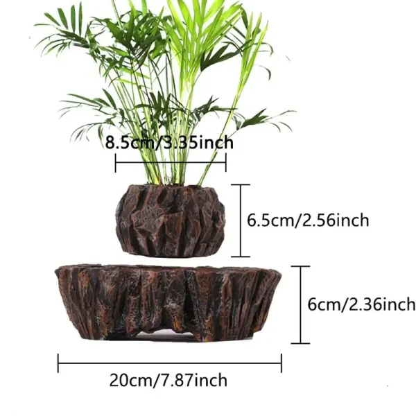 Piante artificiali in roccia decorativa, perfette come oggetti scientifici e decorazioni per ufficio o casa, con dimensioni di circa 8,5 cm di altezza e 20 cm di larghezza.