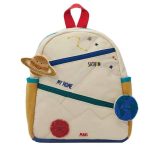 Zaino con decorazioni a tema spaziale, featuring pianeti, stelle e elementi colorati, ideale per appassionati di scienza e astronomia, perfetto per bambini e studenti.