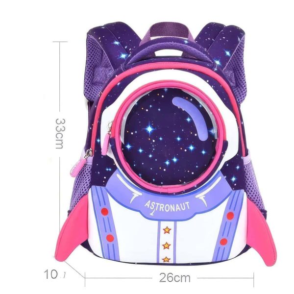 Zaino per bambini con tema astronauta e spazio, ideale per scuola e tempo libero, con dettagli colorati e spazio stellato.
