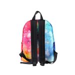 Zaino colorato con stampa galassia, perfetto per appassionati di scienza e astronomia, ideale come decorazione scientifica o accessorio di moda.