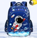 Zaino per bambini con design spaziale, astronauta e navicella, ideale per scuola e tempo libero, colorato e resistente, perfetto per gli appassionati di spazio e scienza.