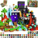 Creatura Minecraft in blocchi LED luminosa, decorazione originale ispirata al mondo di Minecraft, perfetta per appassionati di giochi e decorazioni creative, con dettagli colorati e luci vivaci.
