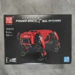 Robot da costruire Power Brick, modello MK, con dettagli in rosso e nero, perfetto per bambini e appassionati di robotica, età 8+ anni, con controllo remoto e funzioni dinamiche.