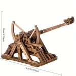 Modello di pistola ad aria compressa in legno, con dettagli realistici e design vintage, perfetta come decorazione scientifica o oggetto da collezione.