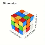 Cubo di Rubik 3x3 colorato, dimensioni 5.5x5.5x5.5 cm, perfetto come oggetto decorativo scientifico o gioco di logica.
