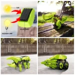 Pannello solare e robot da giardino in stile scientifico, progettati per l'energia sostenibile e la tecnologia innovativa. Ideali per decorazioni scientifiche e progetti educativi all'aperto.