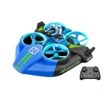 Drone RC con astronauta e controller, perfetto per appassionati di tecnologia e modellismo, con design innovativo e colori vivaci.