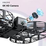 Drone con telecamera 6K HD, oggetto decorativo ispirato alla tecnologia drone, perfetto come decorazione scientifica moderna e originale per ambienti innovativi e tecnologici.