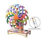Modello di ruota colorata con pennelli e vernici, perfetto come decorazione scientifica educativa e originale.