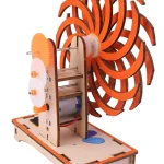 Turbina eolica in miniatura realizzata con materiali di alta qualità, ideale per progetti educativi e decorazioni scientifiche.
