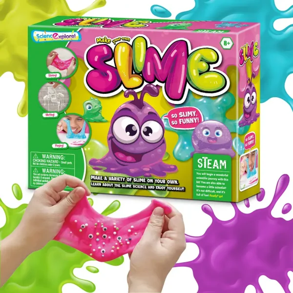 Creazione di slime glitterato rosa, perfetta per attività creative e divertenti. Ideale per bambini e appassionati di esperimenti scientifici fai-da-te.