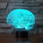 Lampada decorativa a forma di cervello umano in stile 3D, illuminata di blu, perfetta come oggetto di decorazione scientifica e moderna.
