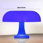 Lampada decorativa scientifica blu in plastica con base stabile.