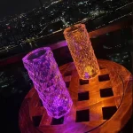 Vasi decorativi in cristallo con illuminazione LED multicolore, perfetti per ambienti moderni e decorazioni scientifiche. Ideali come oggetti di design o regali originali, aggiungono un tocco di color.