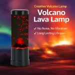 Lampada vulcano lava, decorazione scientifica, lampada da tavolo originale, atmosfera rilassante, luce LED rossa e nera, senza rumore né vibrazioni, lunga durata.