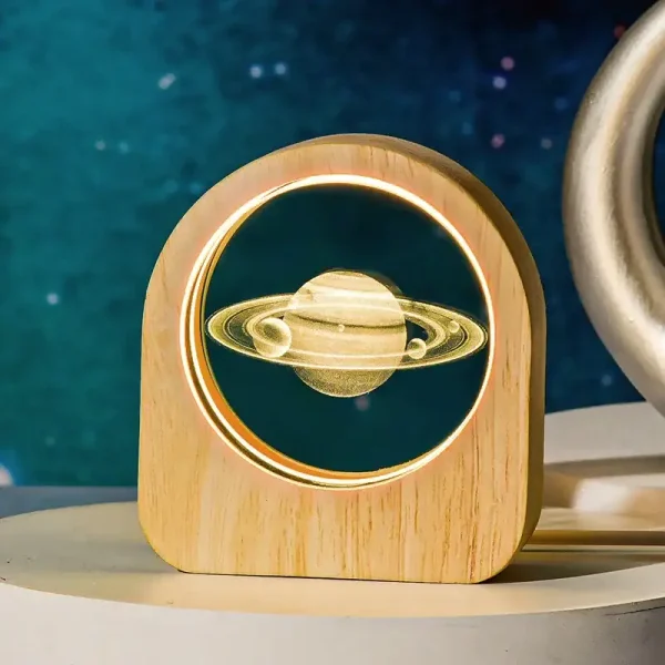 Anello decorativo Saturno con LED, oggetto scientifico e decorativo.