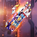 Mano robotica futuristica con dettagli tecnologici e luci al neon, simbolo di innovazione scientifica e tecnologia avanzata.