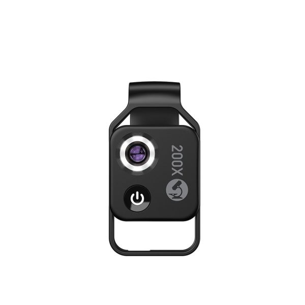 Fotocamera scientifica compatta con obiettivo grandangolare e pulsante di accensione, ideale per esperimenti e osservazioni scientifiche.