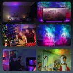 Decorazioni luminose LED per ambienti e feste a tema scientifico e natalizio.