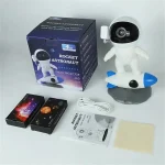 Volo spaziale con robot astronauta, proiettore galassia e astrolabio, perfetti come decorazioni scientifiche e giocattoli educativi per bambini e appassionati di spazio.
