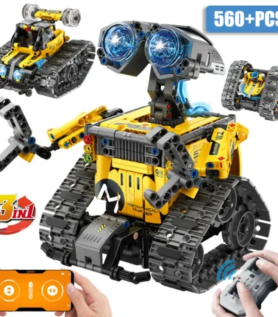 Robot da costruire con luci LED e telecomando, 560+ pezzi, gioco educativo e decorativo scientifico.