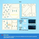 Kit di modellismo scientifico con parti in schiuma, motore, pannelli solari e ingranaggi, ideale per progetti educativi e decorazioni a tema spaziale e tecnologico.