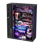 PC gaming con luci RGB, componenti avanzati e design futuristico.
