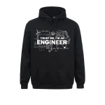 Felpa nera con grafica di ingegneria e testo "Trust me, I'm an engineer" in bianco, ideale per appassionati di scienza e tecnologia.