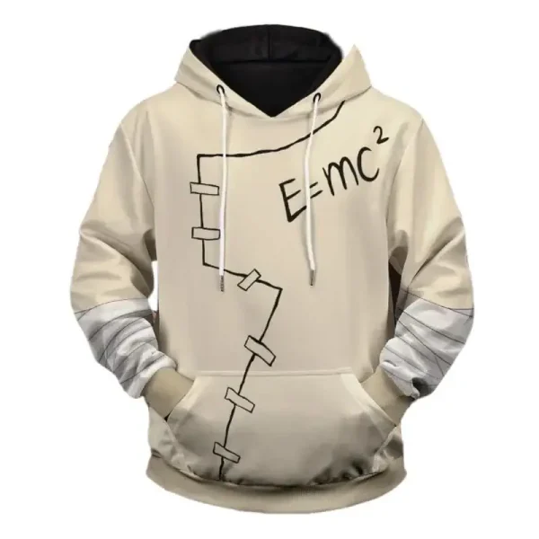 Abbigliamento con l'equazione famosa E=mc² illustrata, simbolo della fisica e della scienza.