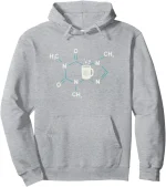 Felpa con cappuccio con motivo molecolare e tazza.