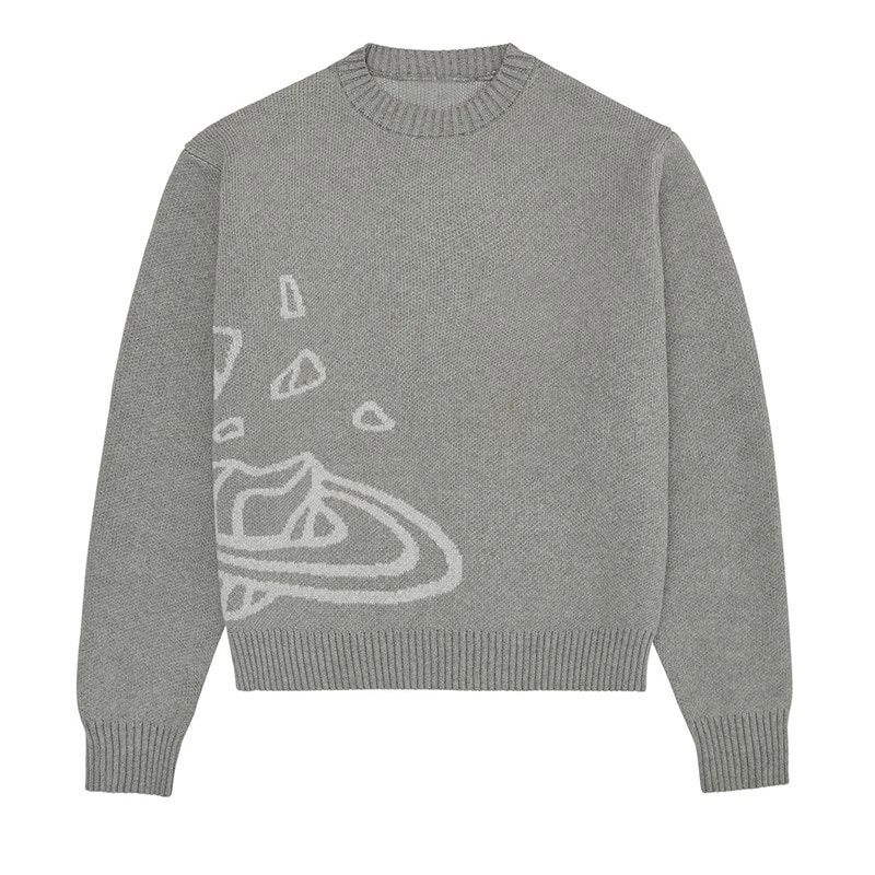 Maglione Grigio con Design Scientifico Maglione grigio con stampa di elementi scientifici, ideale per appassionati di scienza e moda casual.