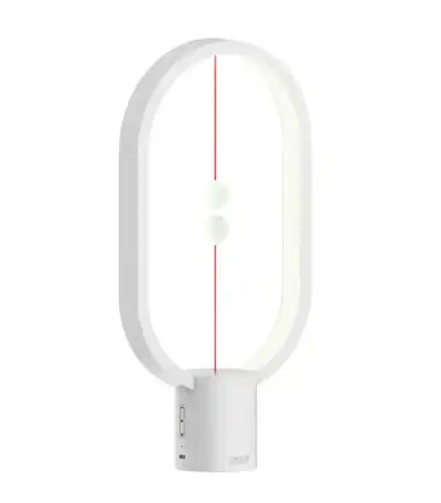 Orologio da tavolo a LED con design minimalista bianco, ideale come decorazione scientifica moderna e funzionale per ambienti di studio o ufficio.
